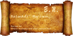 Balaskó Mariann névjegykártya