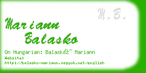 mariann balasko business card